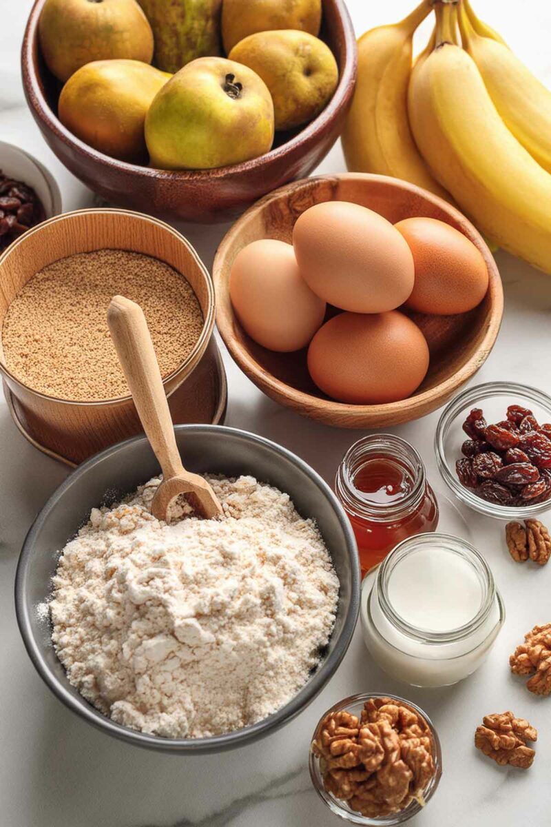Ingredients for banana bread
