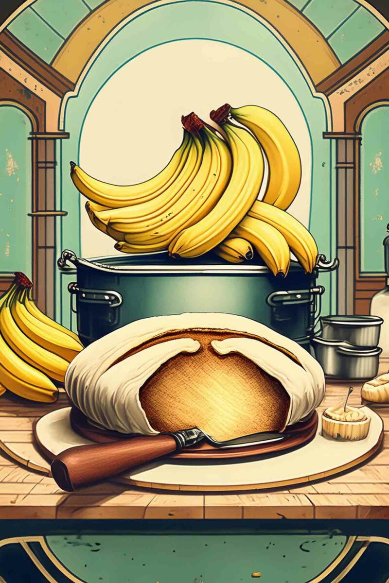 Bananenbrot und Bananen Art Deko
