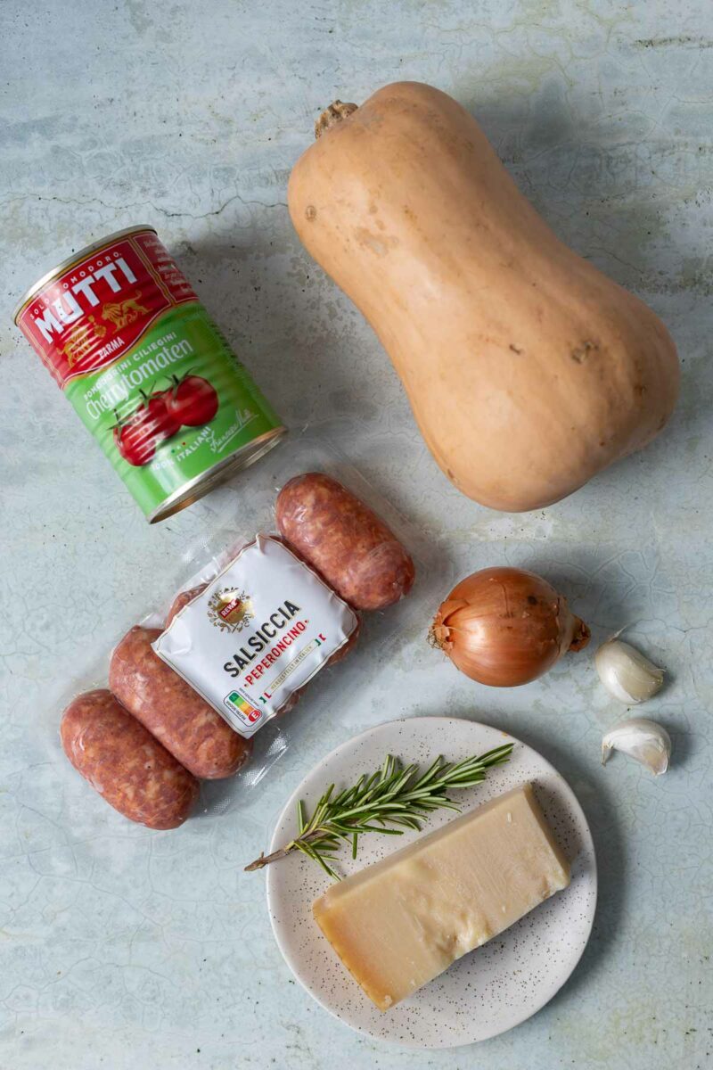 Sausage Stuffed Butternut Squash Ingredients