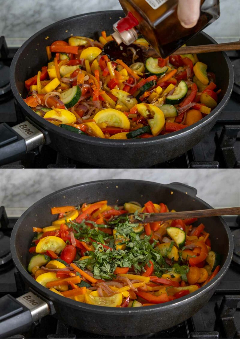 Preparing sautéed vegetables - step 4