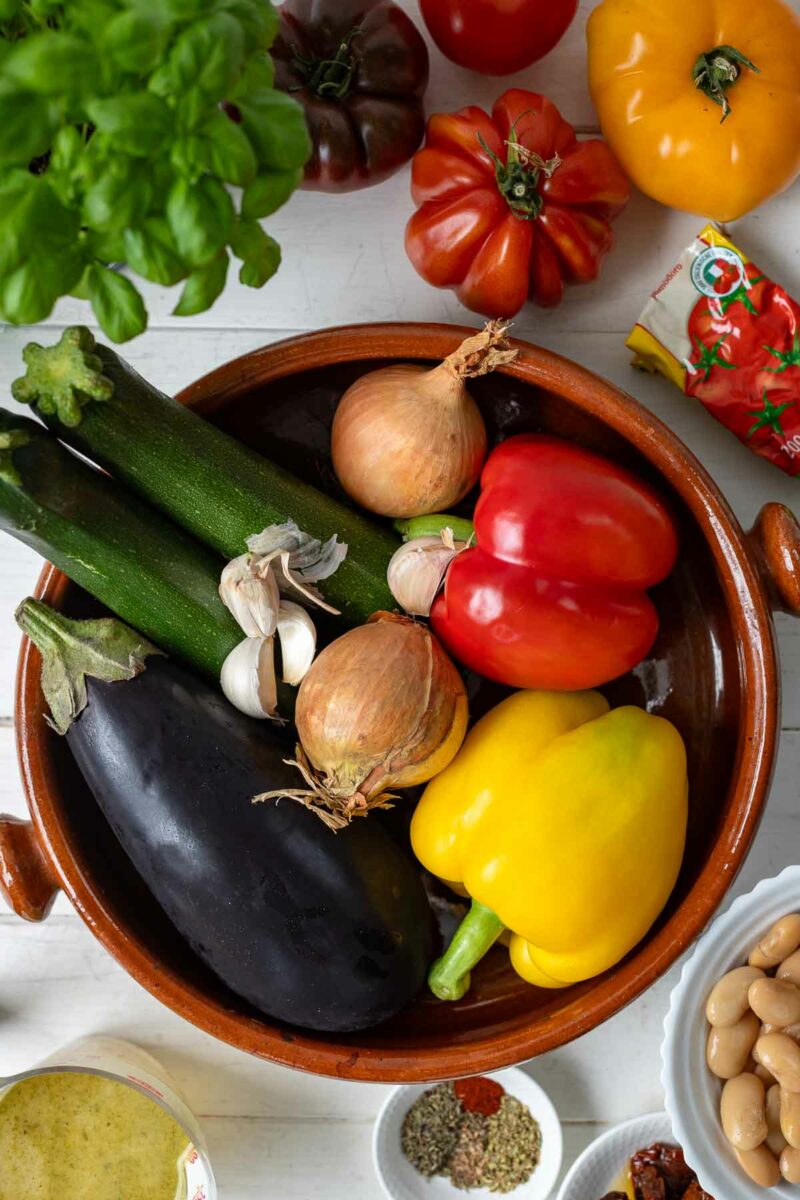 Zutaten für Ratatouille Rezept - Französischer Gemüseeintopf