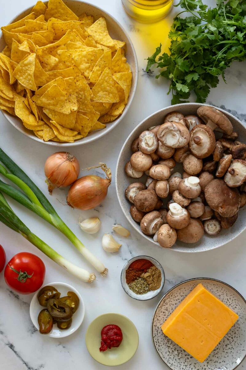 vegetarische Nachos Zutaten