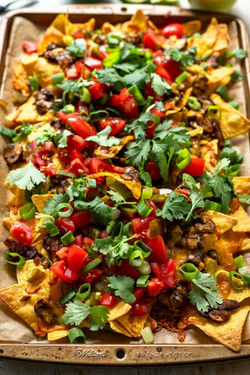 Überbackene Nachos (vegetarisch)