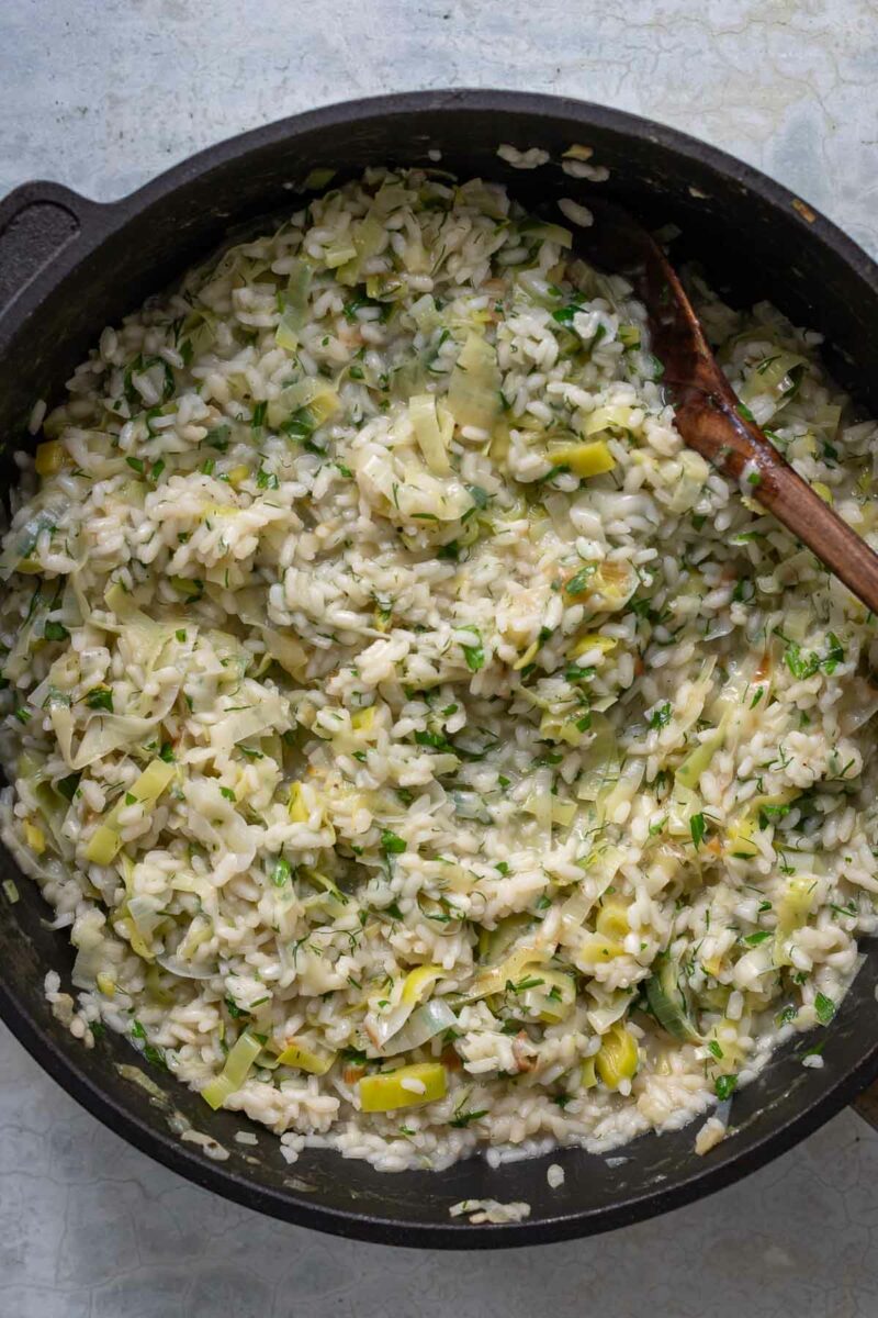  Lemon Leek Risotto recipe with dill and parsley