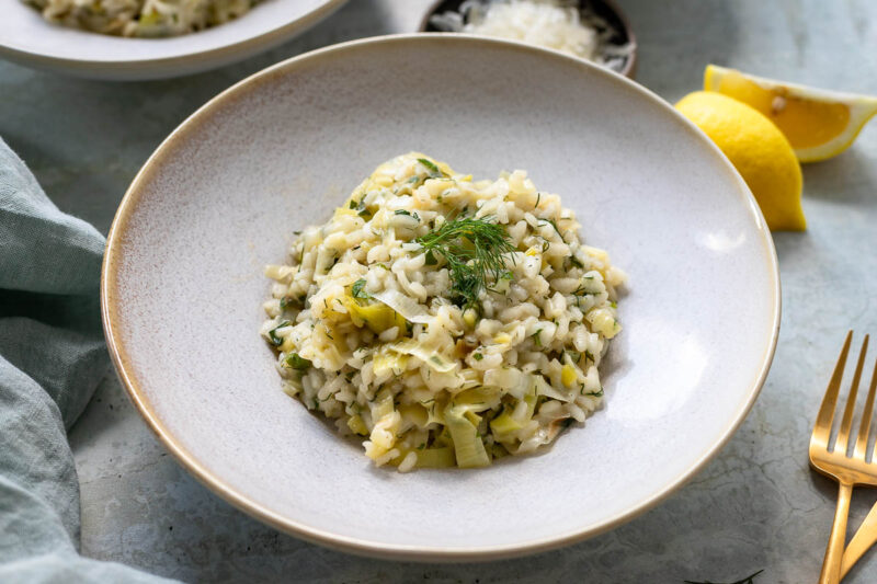  Lemon Leek Risotto recipe with dill and parsley