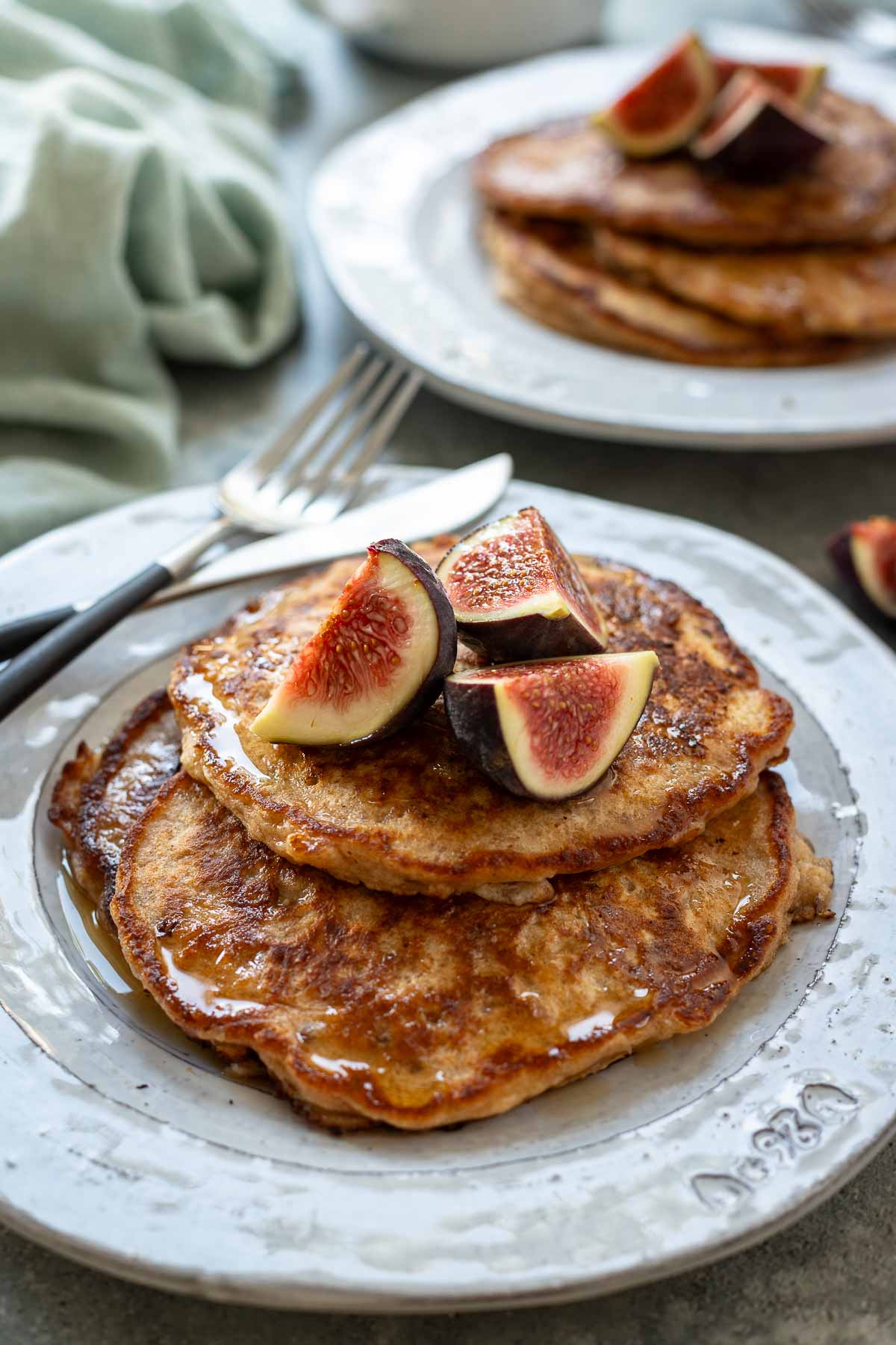 Vollkorn Pancakes Rezept mit Haferflocken und Buttermilch