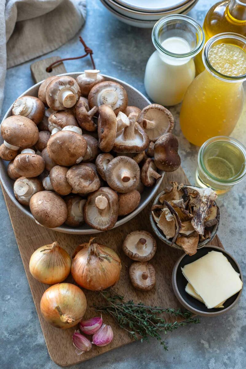 Ingredients for Cream of Mushroom Soup recipe 