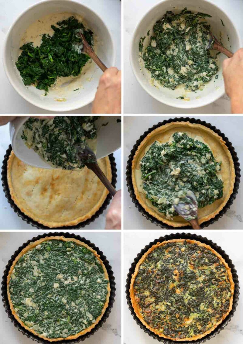 Quiche mit Spinat Füllung: Schritt für Schritt