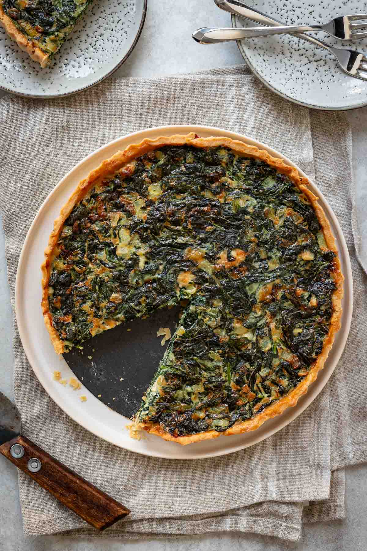 Spinat Quiche Rezept mit Gorgonzola