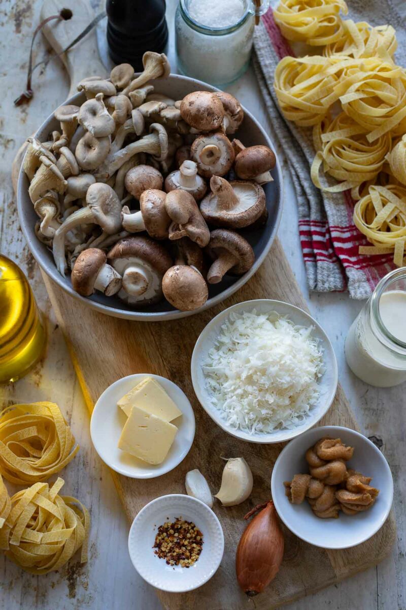 Ingredients for Miso Mushroom Pasta recipe