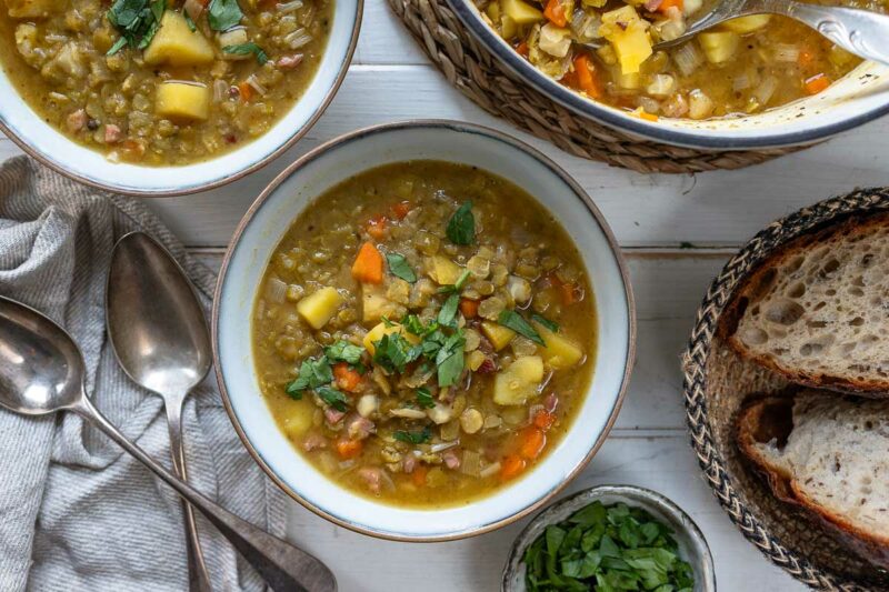 German Split Pea Soup Recipe (called Erbsensuppe)