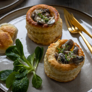 Blätterteigpasteten mit Pilzfüllung Rezept (Königinpasteten mit vegetarischem Ragout)