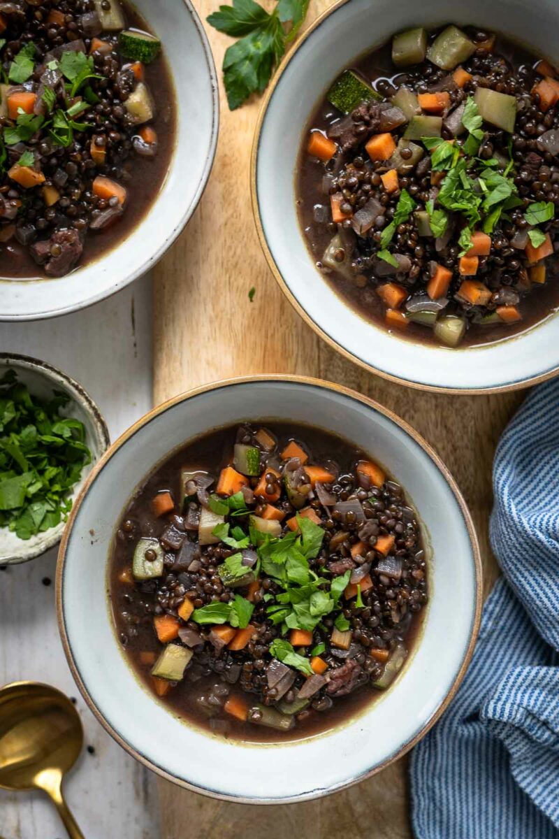 Lentil Stew - Linseneintopf Rezept mit Gemüse