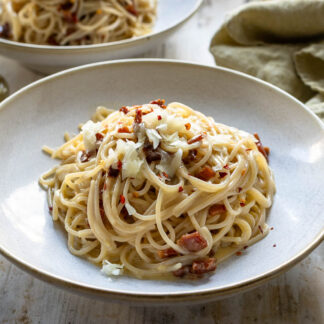 Spaghetti Carbonara Rezept Original mit Guanciale, Eiern und Pecorino