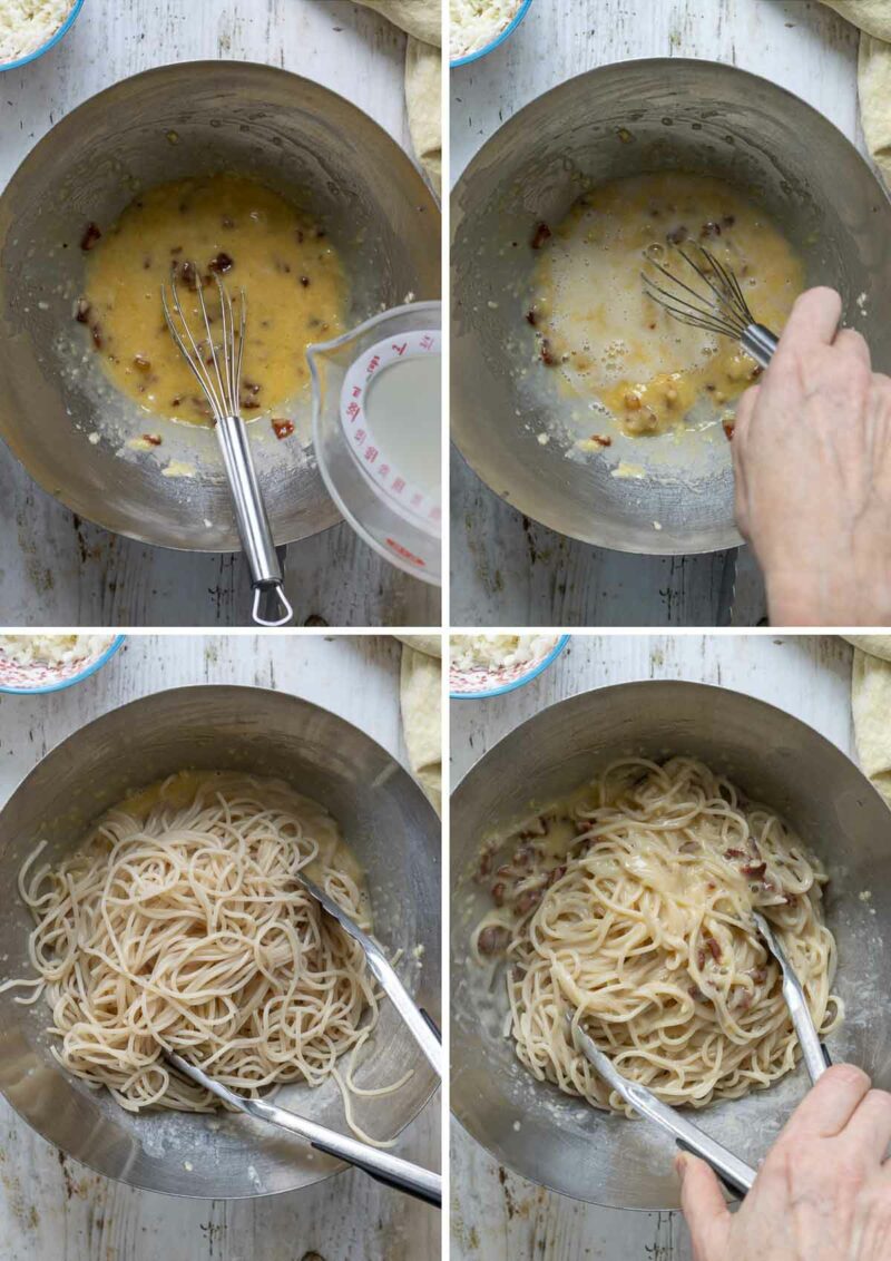 Carbonara Soße machen einfach Schritt für Schritt