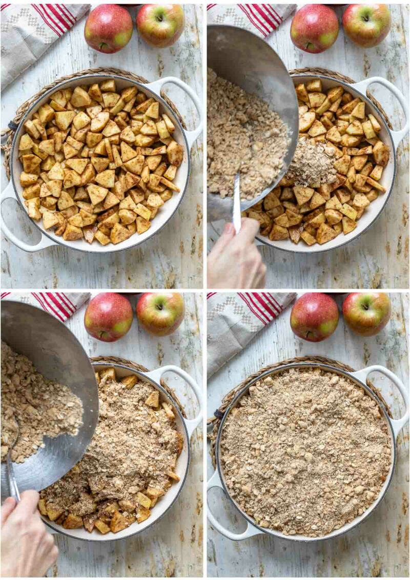 Steps for making a homemade crumble