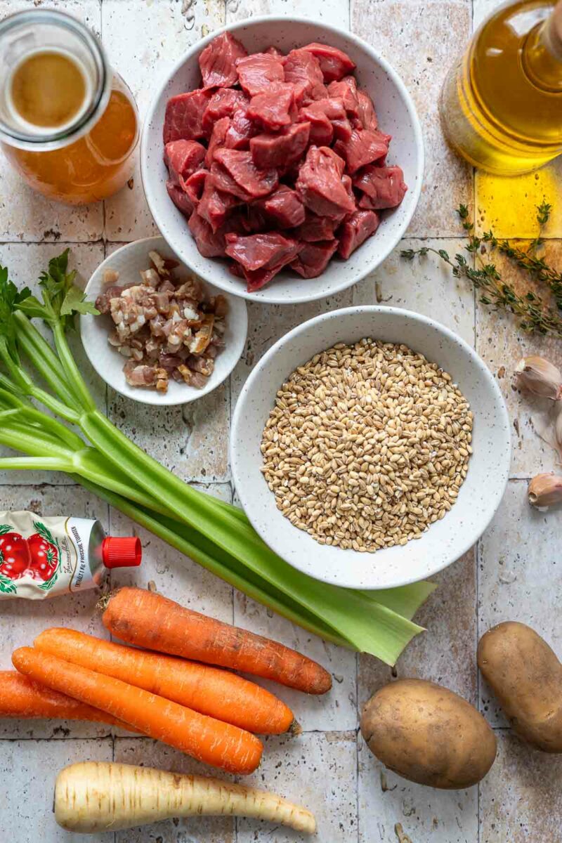 Zutaten für Graupensuppe