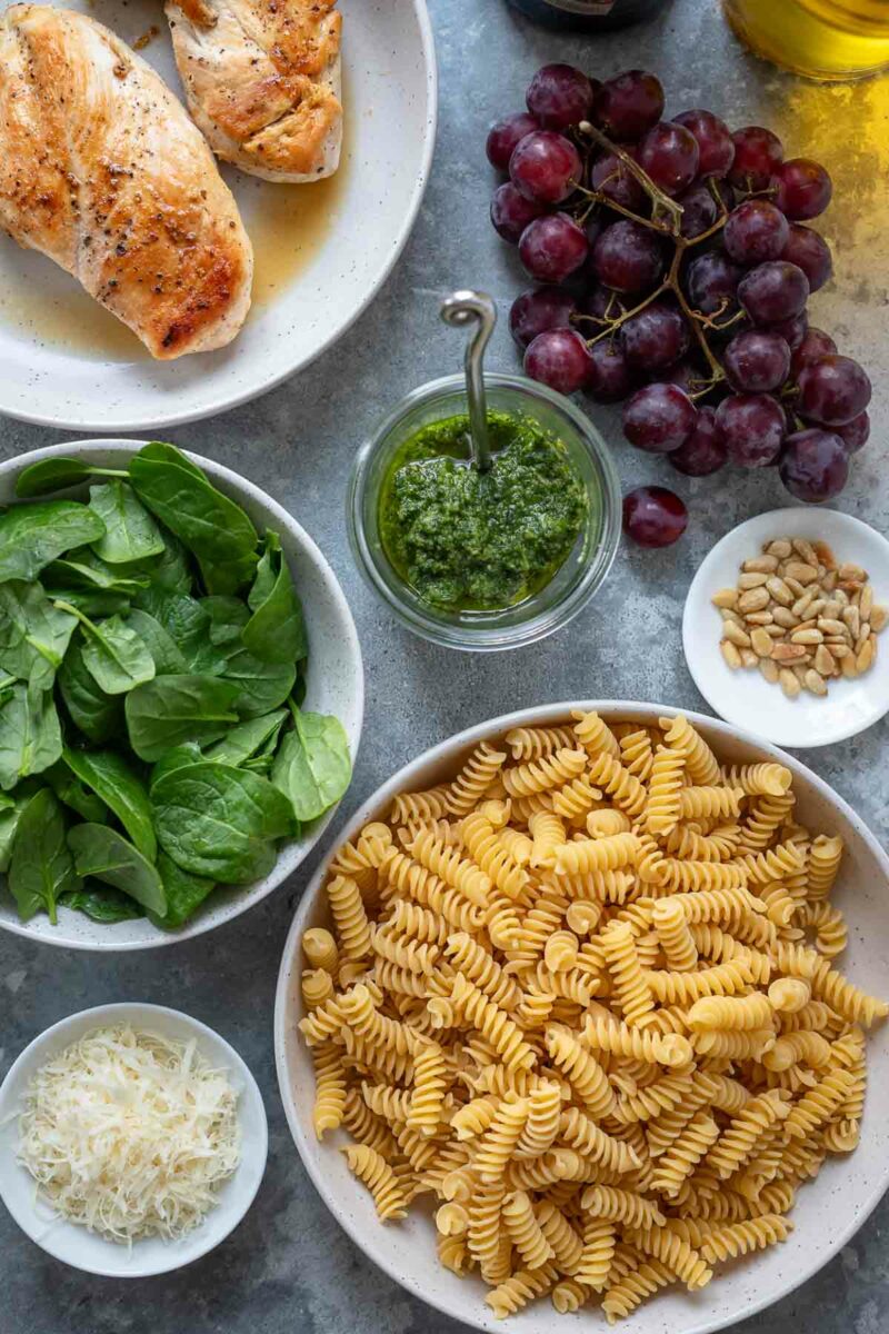 Pasta Salad ingredients