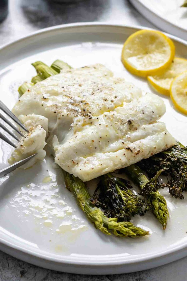 Kabeljau im Ofen Rezept mit Olivenöl und Zitronenscheiben