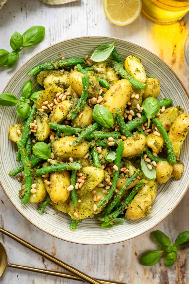 Rezept für Kartoffelsalat mit Pesto und Grünen Bohnen