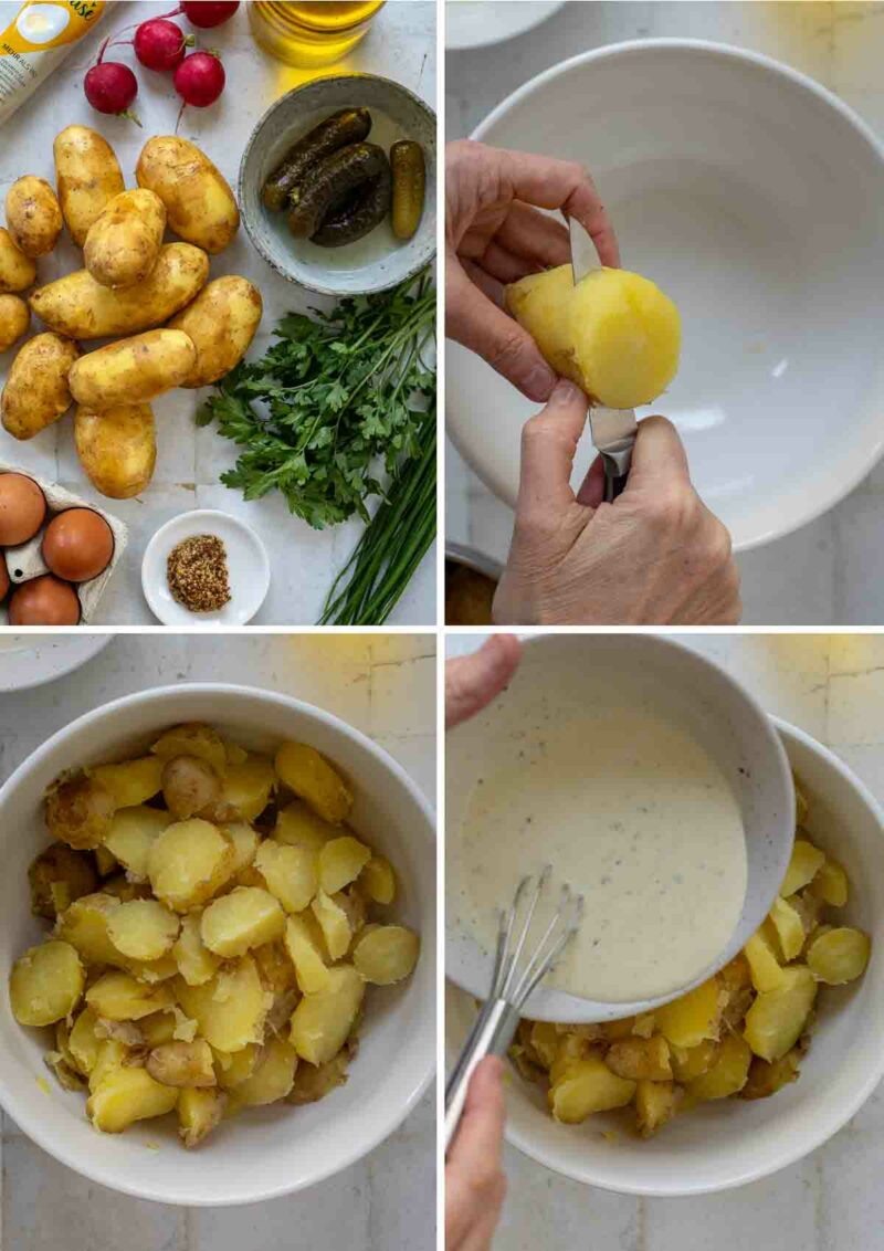 Step by step how pictures on how to make classic potato salad