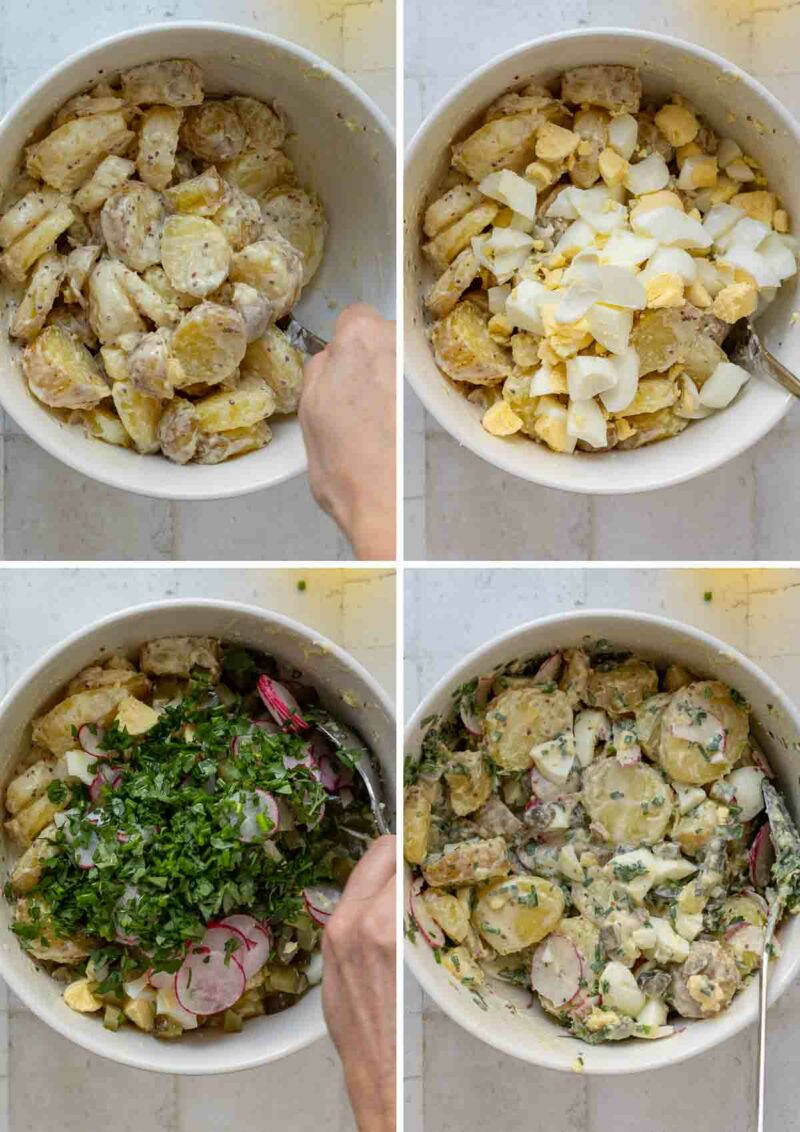 Step by step how pictures on how to make classic potato salad