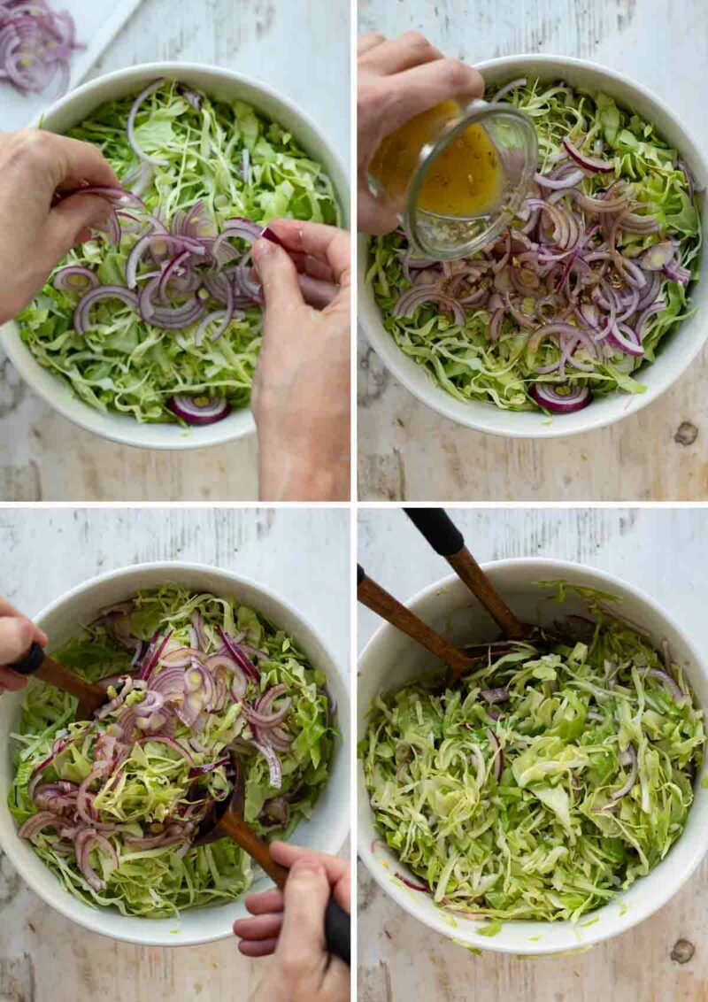 Zubereitung für Omas Krautsalat in drei einfachen Schritten