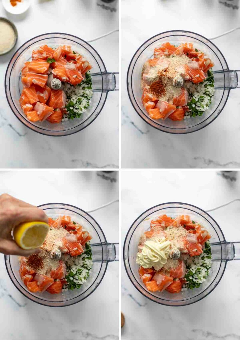 Zubereitung von Lachs Frikadellen