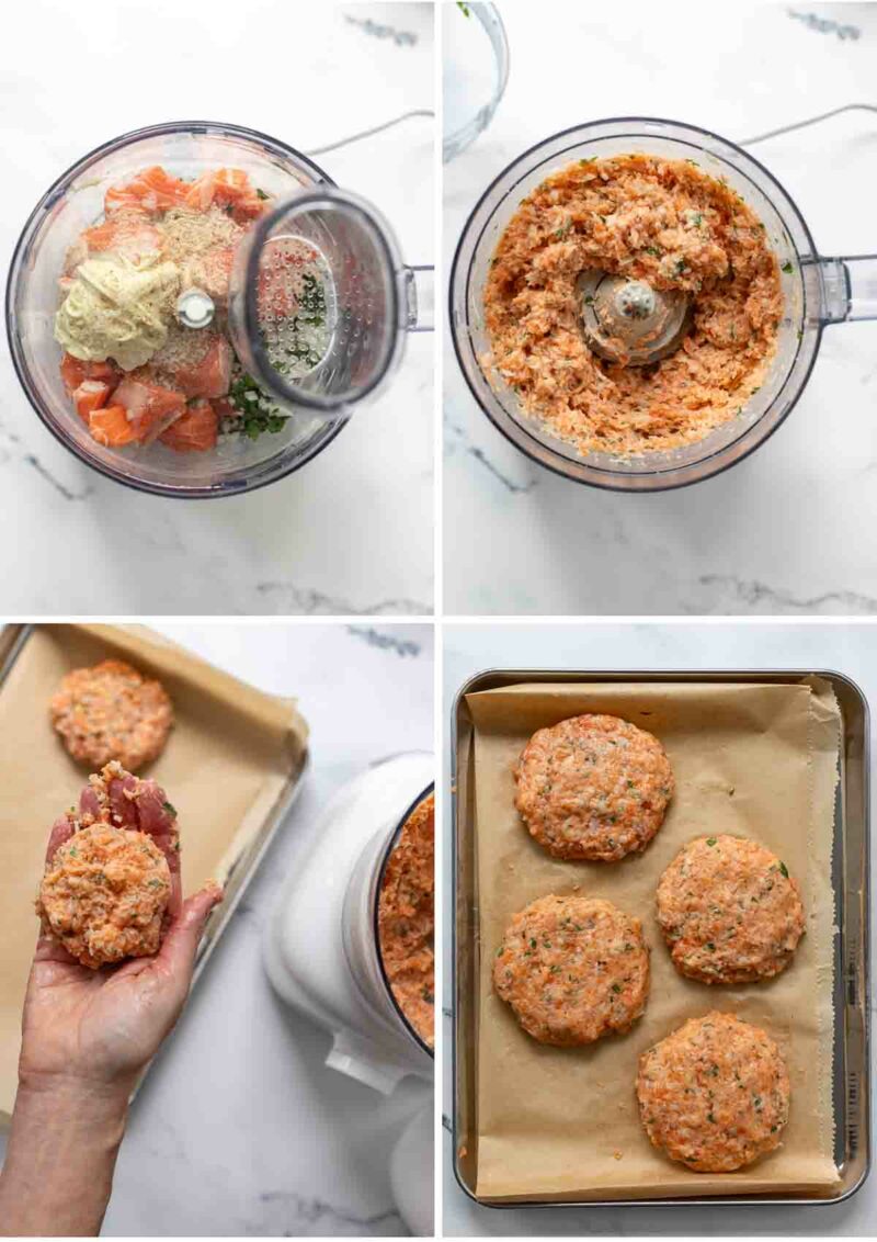 Zubereitung von Lachs Frikadellen