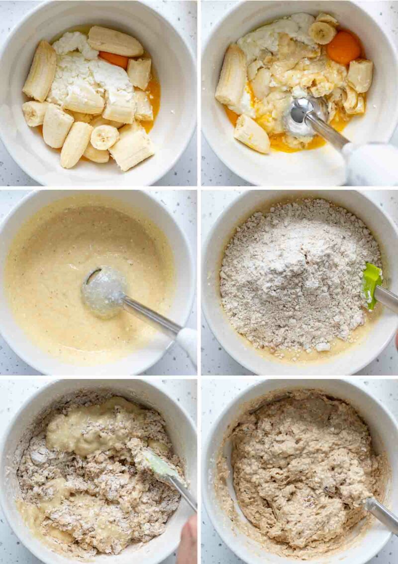 Picture showing how make this banana bread recipe