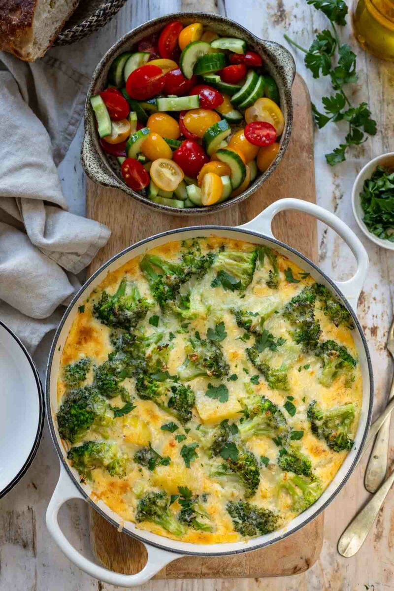 Kartoffel Brokkoli Auflauf Rezept mit Sahne-soße und Eier