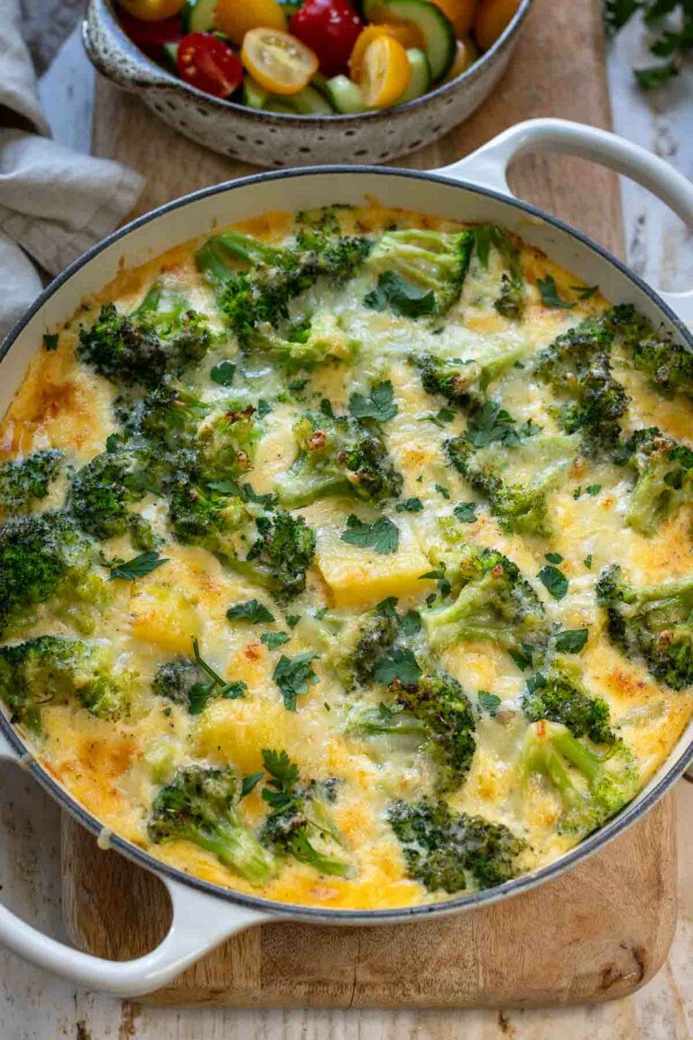Kartoffel Brokkoli Auflauf Rezept mit Sahne-soße und Eier