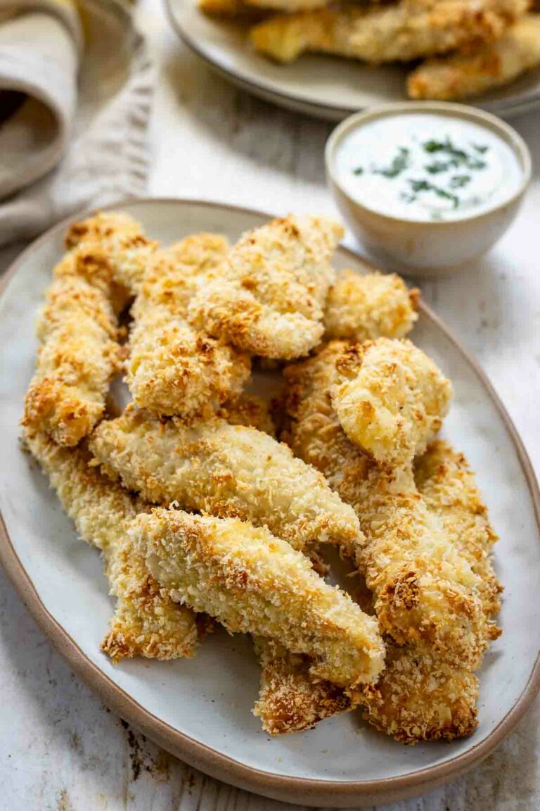 Knusprige Hähnchenstreifen aus dem Backofen (Chicken Strips)