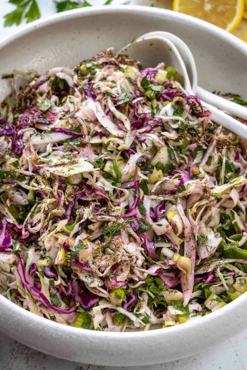 Close-Up: Lebanese Cabbage Salad (Malfouf Salad)