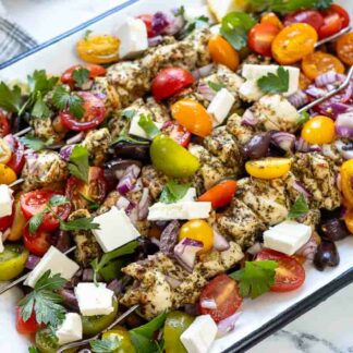 Hähnchen Souvlaki - Einfache griechische Fleischspieße Rezept