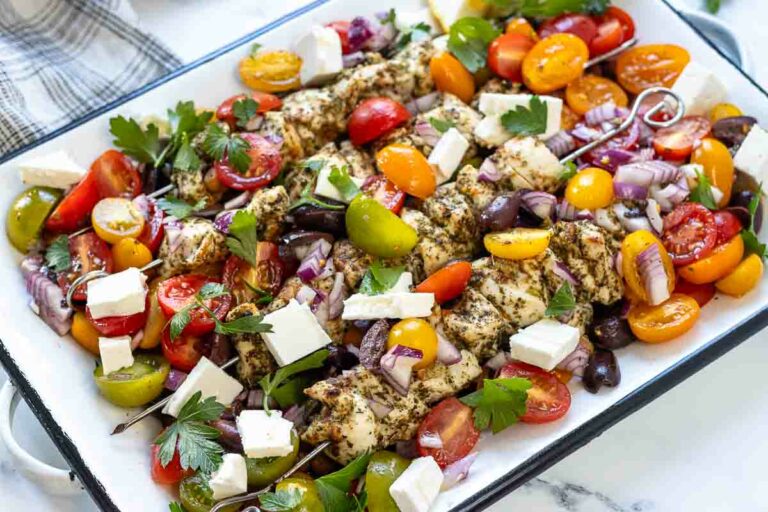 Hähnchen Souvlaki - Einfache griechische Fleischspieße Rezept