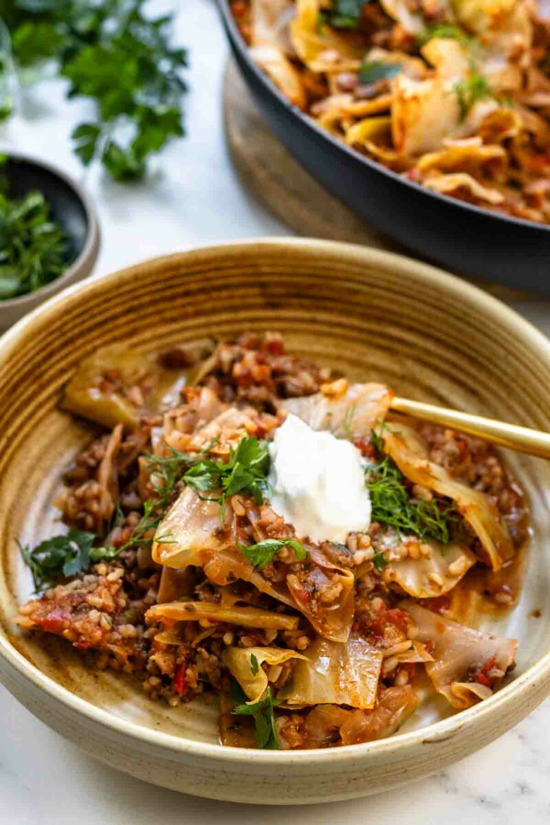 Unstuffed Cabbage Roll served with Creme Fraiche