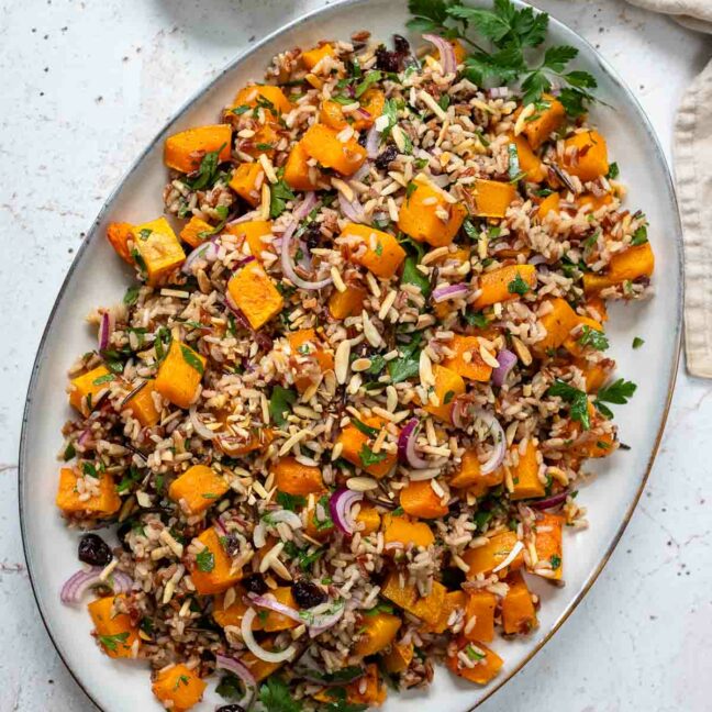Reissalat mit Kürbis (Butternut Kürbis Salat Rezept)