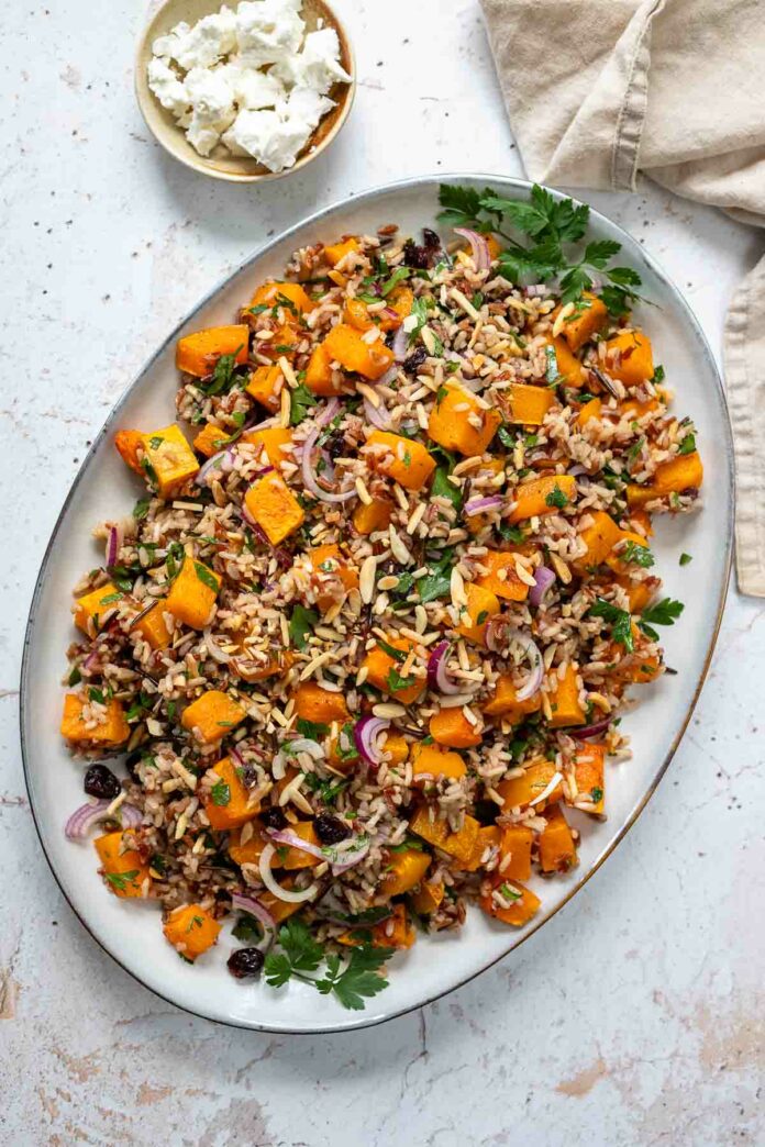 Reissalat mit Kürbis (Butternut Kürbis Salat Rezept)