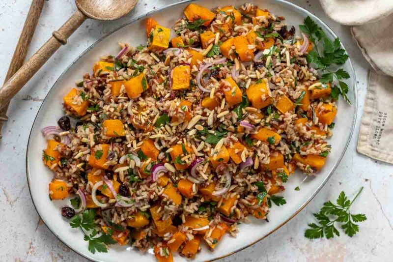 Reissalat mit Kürbis (Butternut Kürbis Salat Rezept)