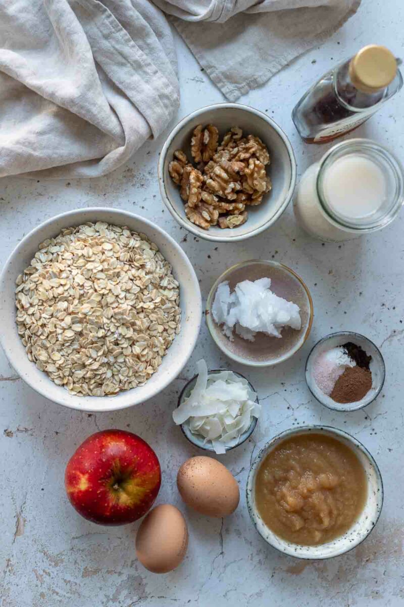 Baked oats ingredients