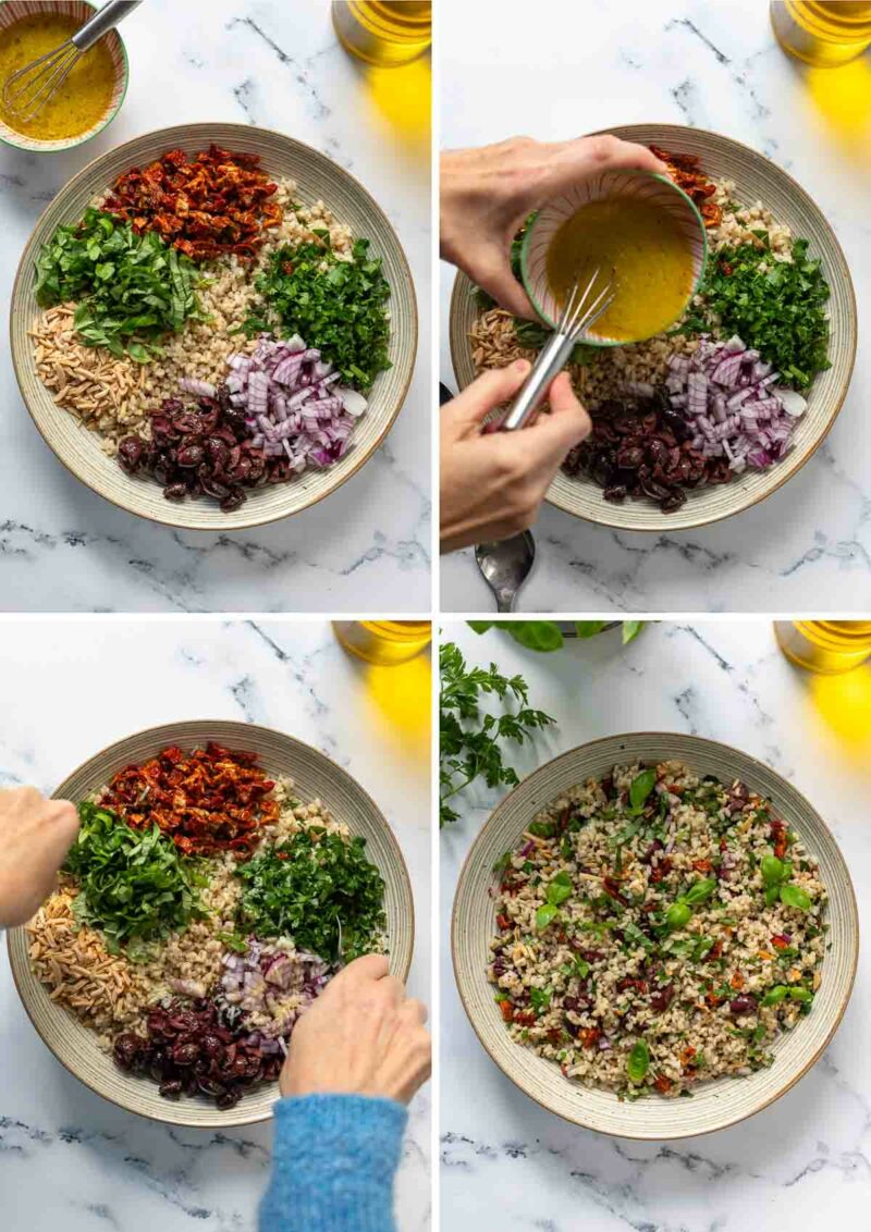 Naturreis Salat vorbereiten: Schritt für Schritt Bilder