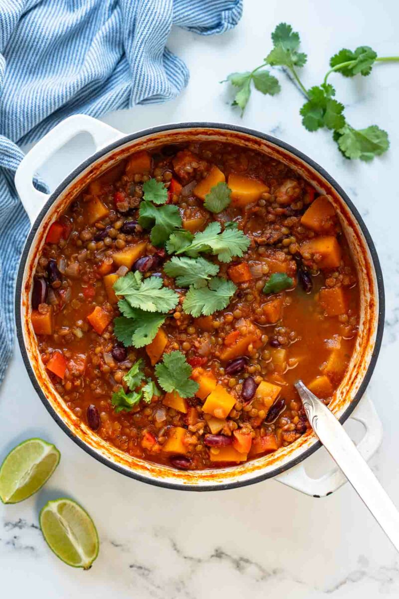 Lentil Chili with Butternut Squash