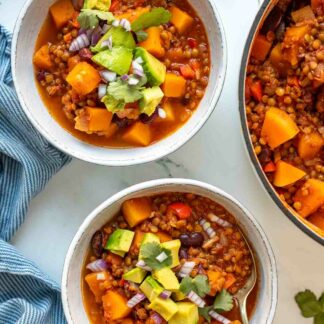 Lentil Chili with Butternut Squash