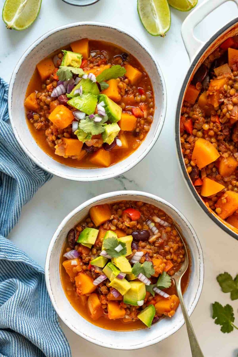 Lentil Chili with Butternut Squash