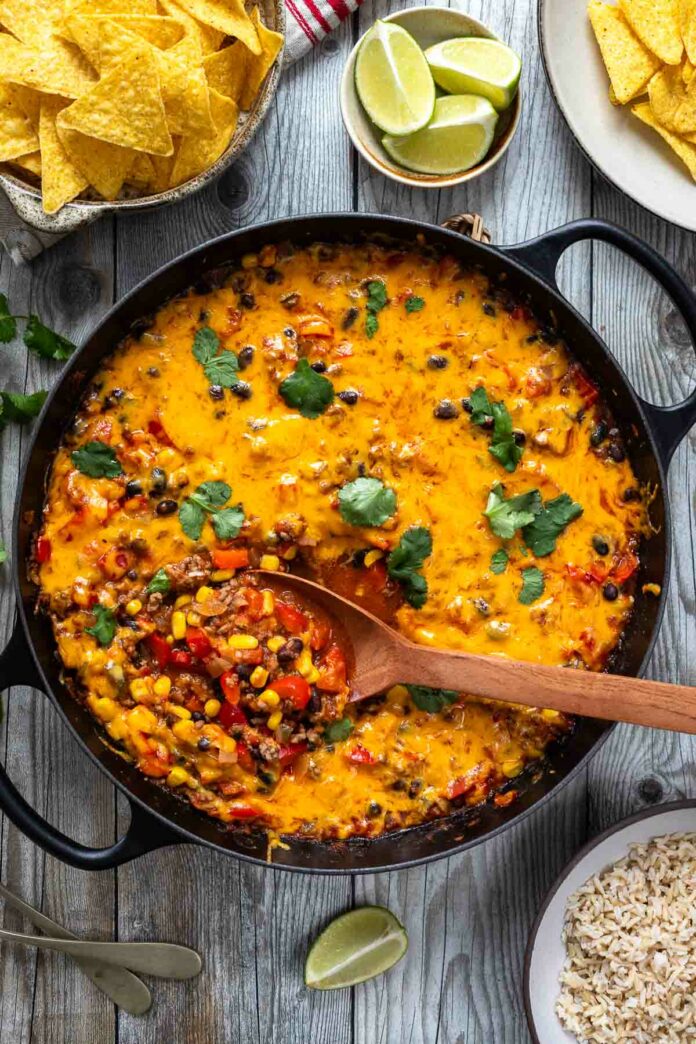 Tex-Mex Pfanne mit Hackfleisch und Gemüse