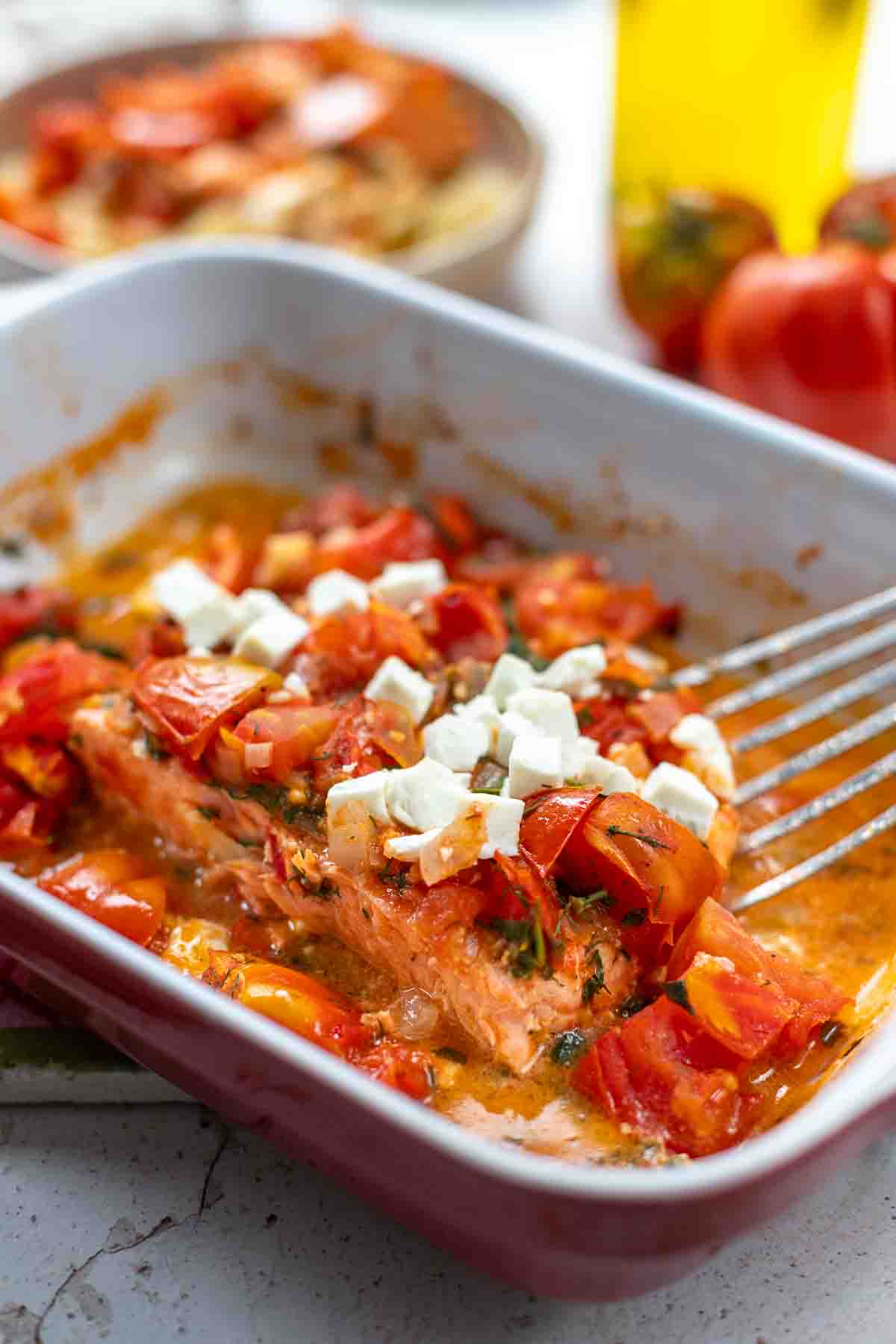 Baked Salmon and Feta