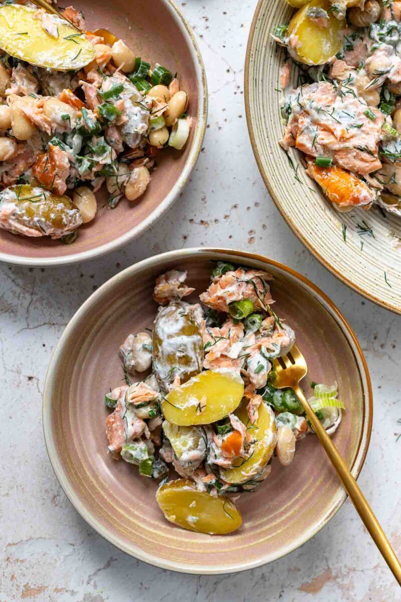 Schwedischer Kartoffelsalat mit Lachs