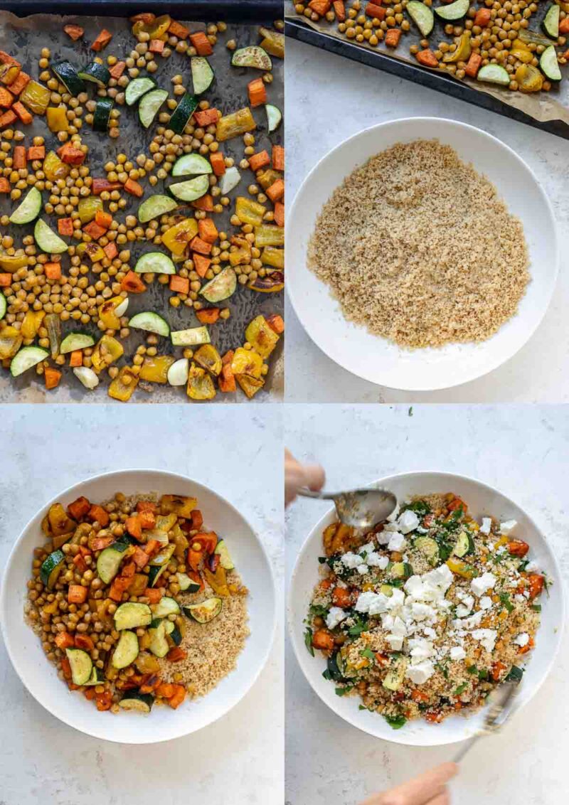 Couscous with Roasted Vegetables, Chickpeas & Feta