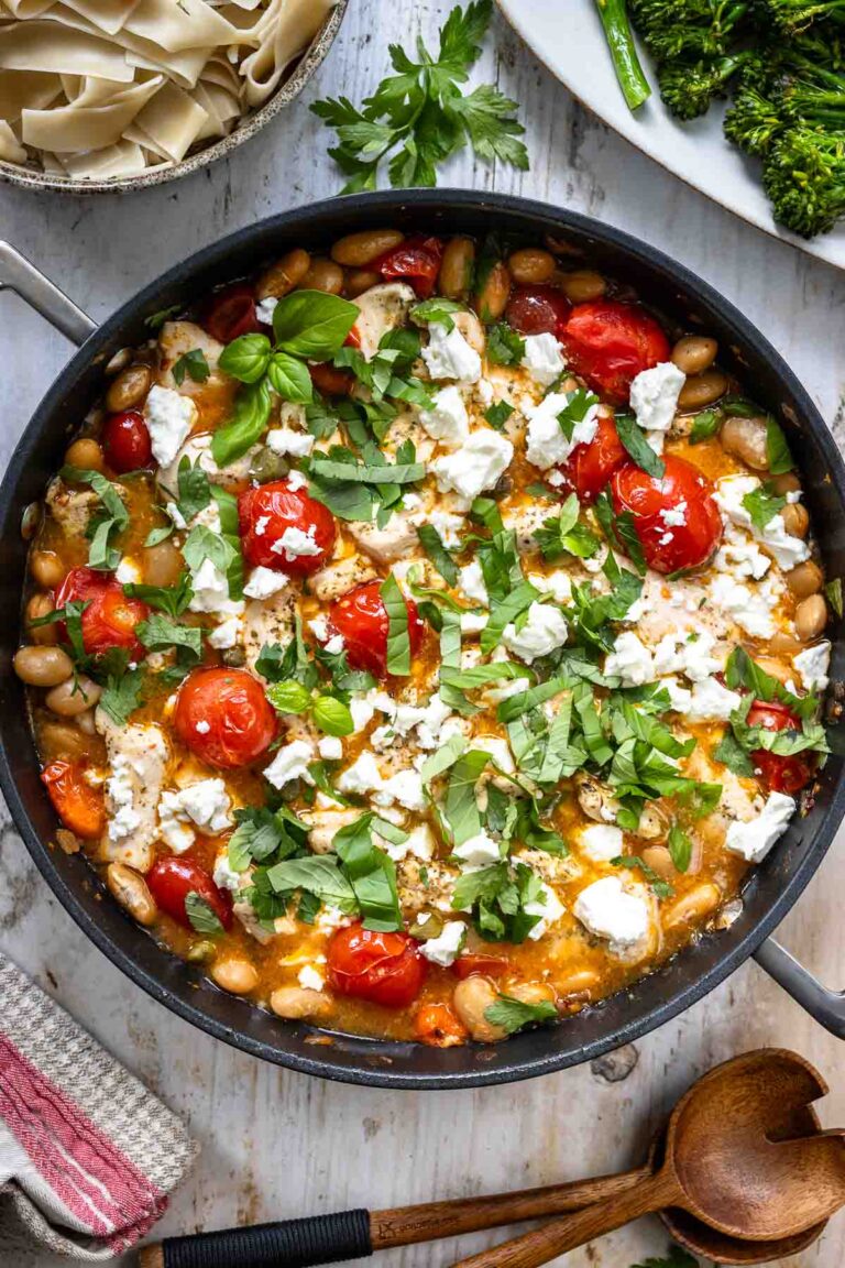 Mediterranean Chicken with White Beans & Tomatoes